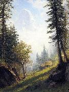 Albert Bierstadt Among the Bernese Alps painting